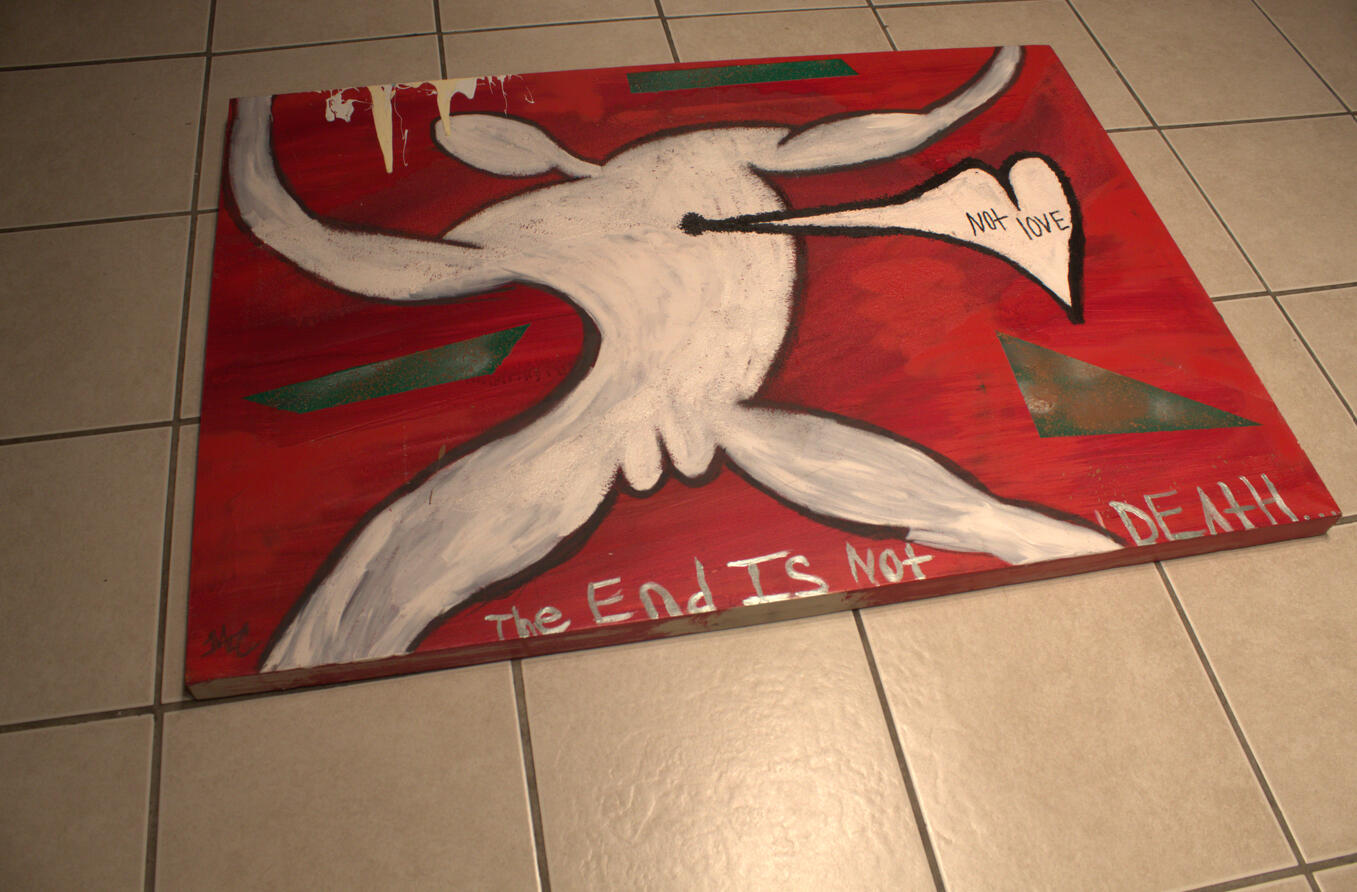 NOBODY LOVES, 2023, Mixed media on canvas - 30 in x 40 in x 1.5 in