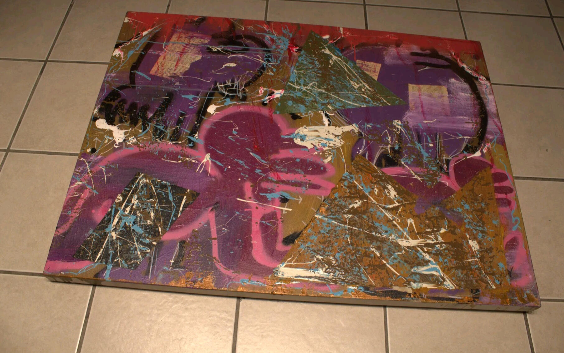 MESS INSPIRED BY POVERTY, 2023 Mixed media on canvas 24 in x 36 in x 2 in